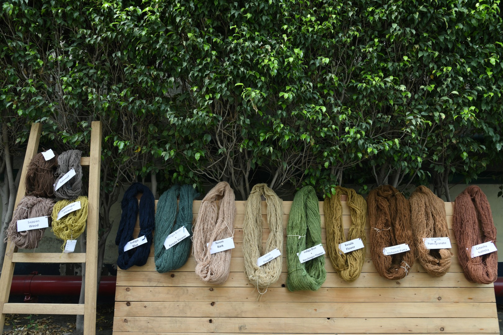 Artisans at work creating naturally dyed textiles