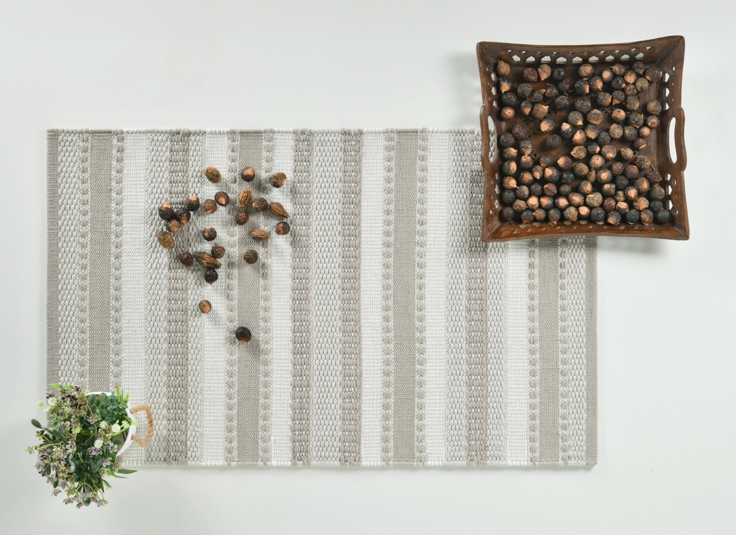 Large minimal geometric natural dyed rug